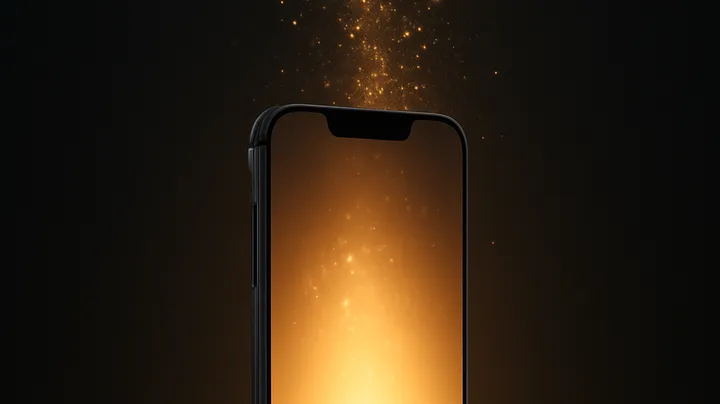 6444BDT COM Modern phone with glowing screen